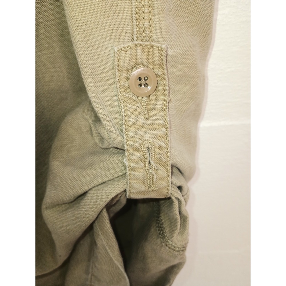 Gap Linen Cotton Canvas Straight Leg Roll Tab Utility Pants Drawstring Pocket 34 - Picture 14 of 16